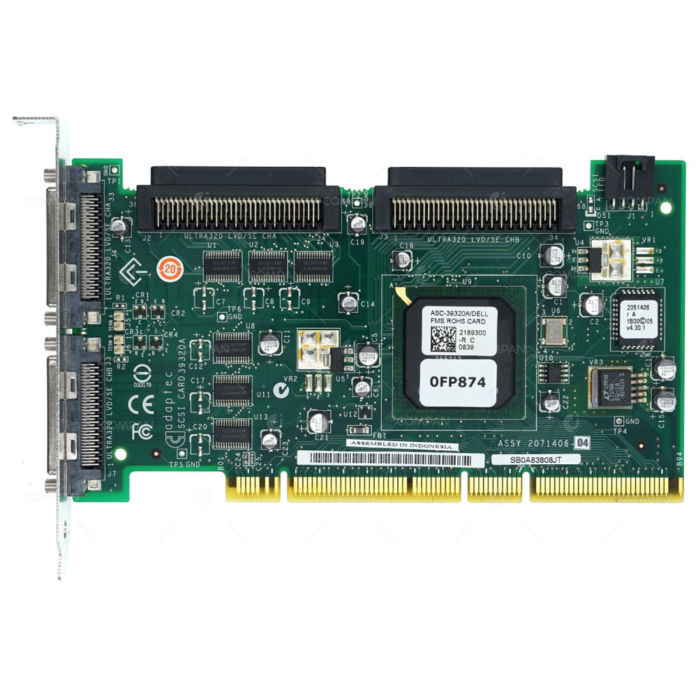 FP874 DELL U320 SCSI  DUAL CHANNEL CONTROLLER PCI-X - 0FP874